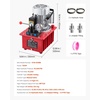 image:imageVEVOR Electric Driven Hydraulic Pump 750W 10000 PSI 120V Double Acting Hydraulic Pump Power Pack Unit Solenoid Valve with Pedal Switch 21 Gal  8L for Punching Bending Double Acting CylindersDouble acting  Manual Valve