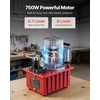 image:imageVEVOR Electric Driven Hydraulic Pump 750W 10000 PSI 120V Double Acting Hydraulic Pump Power Pack Unit Solenoid Valve with Pedal Switch 21 Gal  8L for Punching Bending Double Acting CylindersDouble acting  Manual Valve