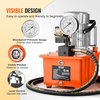 image:imageVEVOR Electric Driven Hydraulic Pump 750W 10000 PSI 120V Double Acting Hydraulic Pump Power Pack Unit Solenoid Valve with Pedal Switch 21 Gal  8L for Punching Bending Double Acting CylindersSingle acting  Manual Valve  Orange