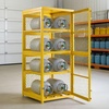 image:imageVEVOR Horizontal Cylinder Storage Cabinet 30L x 30W x 703H 8 Cylinder Capacity 4Tier Propane Storage Cage with Lock and Keys Yellow PowderCoated Carbon Steel for Propane Oxygen Nitrogen30L x 30W x 70H