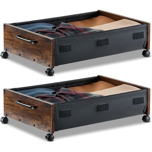 image:imageVEVOR Under Bed Storage with Wheels 360 x 181 x 73 inch Underbed Containers with Clear Lid Underbed Shoe Organizer Rolling Under the Bed Storage Bins for Clothes Shoes Blankets Bedroom 2 PackE