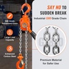 image:imageVEVOR Manual Lever Chain Hoist 12 Ton 1100 lbs Capacity 5 FT Come Along G80 Galvanized Carbon Steel with Weston DoublePawl Brake Auto Chain Leading amp 360 Rotation Hook for Garage Factory Dock1100lbs 5FT