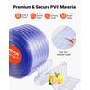 image:imageVEVOR Clear PVC Strip Curtain 50 ft Length x 8 in Width Ribbed Plastic Door Strip Bulk Roll Walk in Freezer Cooler Curtain Strips for Doorways of Supermarket Garage Warehouse Pet Animal House12W x 1800L Pack of 1
