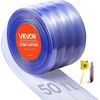image:imageVEVOR Clear PVC Strip Curtain 50 ft Length x 8 in Width Ribbed Plastic Door Strip Bulk Roll Walk in Freezer Cooler Curtain Strips for Doorways of Supermarket Garage Warehouse Pet Animal House50 L x 8 W