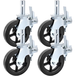 image:imageBestEquip 4 Pack Scaffolding Caster Wheels 8 x 2 Inch with Dual Locking Rubber Swivel Caster 360 Degrees Heavy Duty Casters 1100LBS Capacity per Wheel