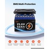 image:imageVEVOR 24V 100Ah LiFePO4 Lithium Battery Builtin 50A BMS 4000 Cycleswith Bluetooth