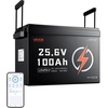 image:imageVEVOR 24V 100Ah LiFePO4 Lithium Battery Builtin 50A BMS 4000 Cycleswith Bluetooth