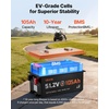 image:imageVEVOR 48V 512V 105AH Lithium Golf Cart Battery with 18A Charger Lifepo4 Battery Kit Builtin 200A BMS with Bluetooth amp Touch Monitor 4000 Cycles Metal Case for Golf Carts Trolling Motors