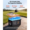 image:imageVEVOR 48V 512V 52AH Lithium Golf Cart Battery with 15A Charger Lifepo4 Battery Kit Builtin 100A BMS with Bluetooth Mobile APP amp Display Monitor 4000 Cycles for Golf Carts Trolling Motors