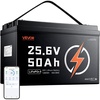 image:imageVEVOR 24V 100Ah LiFePO4 Lithium Battery Builtin 50A BMS 4000 Cycleswith Bluetooth