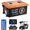 image:imageVEVOR 48V 512V 52AH Lithium Golf Cart Battery with 15A Charger Lifepo4 Battery Kit Builtin 100A BMS with Bluetooth Mobile APP amp Display Monitor 4000 Cycles for Golf Carts Trolling Motors