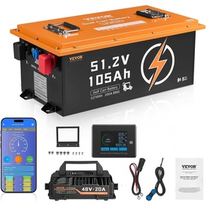 image:imageVEVOR 48V 105Ah Golf Cart Lithium Battery 48 Volt Golf Cart Battery with 200A BMS Touch Monitor and Mobile APP LiFePO4 Battery with 600A Peak Current 20A Charger and 4000 Cycles for Golf Carts