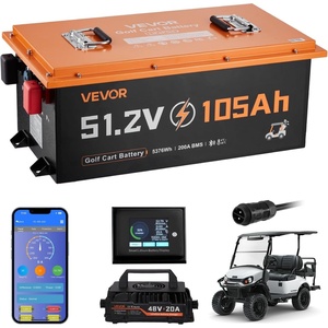 image:imageVEVOR 48V 512V 105AH Lithium Golf Cart Battery with 18A Charger Lifepo4 Battery Kit Builtin 200A BMS with Bluetooth amp Touch Monitor 4000 Cycles Metal Case for Golf Carts Trolling Motors