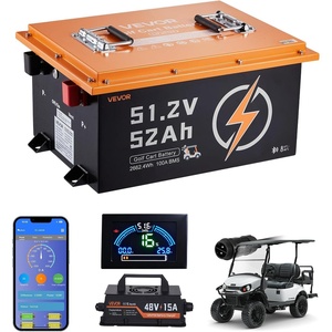 image:imageVEVOR 48V 512V 52AH Lithium Golf Cart Battery with 15A Charger Lifepo4 Battery Kit Builtin 100A BMS with Bluetooth Mobile APP amp Display Monitor 4000 Cycles for Golf Carts Trolling Motors