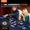 image:imageVEVOR 8 Player Poker Table Foldable Portable Folding Card Board Game Table Casino Leisure Table Blackjack Texas Holdem Table with Padded Rails and Stainless Steel Cup HoldersBlue 72 in