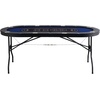 image:imageVEVOR 8 Player Poker Table Foldable Portable Folding Card Board Game Table Casino Leisure Table Blackjack Texas Holdem Table with Padded Rails and Stainless Steel Cup HoldersBlue 72 in
