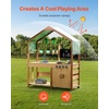 image:imageVEVOR Mud Kitchen Outdoor Mud Kitchen for Kids Wood Outdoor Play Kitchens with Spoons Sink Tank Sunshade Canopy Shovels Cookware Pots and Accessories Wooden Play Kitchens for Home Lawn40 x 16 x 50