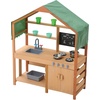 image:imageVEVOR Mud Kitchen Outdoor Mud Kitchen for Kids Wood Outdoor Play Kitchens with Spoons Sink Tank Sunshade Canopy Shovels Cookware Pots and Accessories Wooden Play Kitchens for Home Lawn40 x 16 x 50