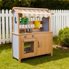 image:imageVEVOR Mud Kitchen Outdoor Mud Kitchen for Kids Wood Outdoor Play Kitchens with Spoons Sink Tank Sunshade Canopy Shovels Cookware Pots and Accessories Wooden Play Kitchens for Home Lawn31 x 13 x 39