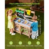 image:imageVEVOR Mud Kitchen Outdoor Mud Kitchen for Kids Wood Outdoor Play Kitchens with Stoves Hooks Sinks Planting Shovels Spatulas Handle Cookware Pots and Accessories Play with Water and Sand