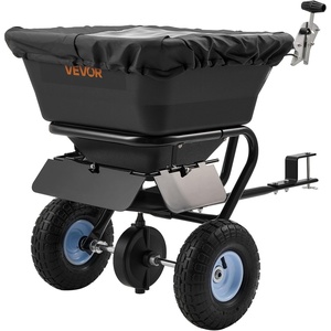 image:imageVEVOR TowBehind Spreader 98 ft Spreading Width Broadcast Spreader with 10 AllTerrain Tires 85 lbs Capacity Hopper Adjustable Flow Control Lawn Spreaders for Seed Fertilizer Ice Melt