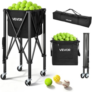 image:imageVEVOR Tennis amp Pickleball Hopper Holds 200175150120 Balls 3in1 Tennis Foldable Pickleball Basket Cart for Easy Installation Storage Bag for Tennis Training amp Teaching150 Balls