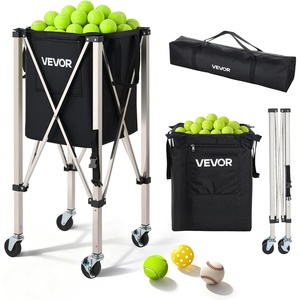image:imageVEVOR Tennis amp Pickleball Hopper Holds 200175150120 Balls 3in1 Tennis Foldable Pickleball Basket Cart for Easy Installation Storage Bag for Tennis Training amp Teaching200 Balls