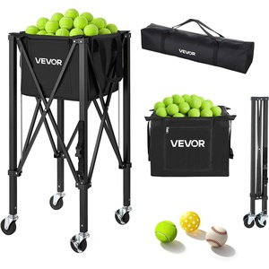 image:imageVEVOR Tennis amp Pickleball Hopper Holds 200175150120 Balls 3in1 Tennis Foldable Pickleball Basket Cart for Easy Installation Storage Bag for Tennis Training amp Teaching120 Balls