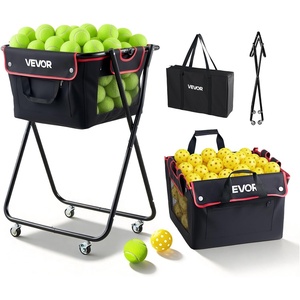 image:imageVEVOR Tennis amp Pickleball Hopper Holds 200175150120 Balls 3in1 Tennis Foldable Pickleball Basket Cart for Easy Installation Storage Bag for Tennis Training amp Teaching175 Balls