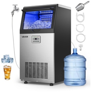 image:imageVEVOR Commercial Ice Maker Machine 80 lbs24h with 6813 lbs Storage Capacity CountertopFreestandingUnder Counter Stainless Steel Ice Maker with LED Display amp SelfCleaning Home Bar Restaurant1 20 Dual Water Inlet