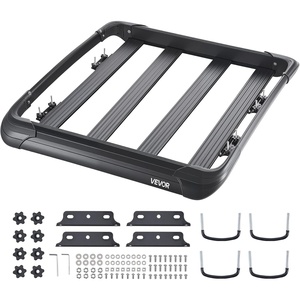 image:imageVEVOR Roof Rack Cargo Basket 64 x 39 x 453 in Heavy Duty Roof Top Carrier Basket with Extension 200 lbs Capacity AllWeather Car Top Luggage Holder Universal Fit for SUVs Trucks Vehicles Pickups48x40in