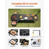 image:imageVEVOR Mobile Kitchen Multifunctional Portable Camp Box with Wheels AllinOne Integrated Outdoor Cooking Station with Windproof Stove Storage Organizer and Foldable Tables Black