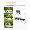 image:imageVEVOR Mobile Kitchen Multifunctional Portable Camp Box with Wheels AllinOne Integrated Outdoor Cooking Station with Windproof Stove Storage Organizer and Foldable Tables Black