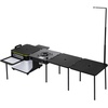 image:imageVEVOR Mobile Kitchen Multifunctional Portable Camp Box with Wheels AllinOne Integrated Outdoor Cooking Station with Windproof Stove Storage Organizer and Foldable Tables Black