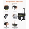 image:imageVEVOR Mobile Kitchen Multifunctional Portable Camp Box with Wheels AllinOne Integrated Outdoor Cooking Station with Windproof Stove Storage Organizer and Foldable Tables Black