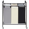 image:imageVEVOR 3Section Laundry Basket Heavy Duty Laundry Hamper Storage Organizer Laundry Sorter Cart with Heavy Duty Lockable Wheels for Dirty Clothes in Laundry Room Bedroom