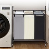 image:imageVEVOR 3Section Laundry Basket Heavy Duty Laundry Hamper Storage Organizer Laundry Sorter Cart with Heavy Duty Lockable Wheels for Dirty Clothes in Laundry Room Bedroom