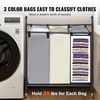 image:imageVEVOR 3Section Laundry Basket Heavy Duty Laundry Hamper Storage Organizer Laundry Sorter Cart with Heavy Duty Lockable Wheels for Dirty Clothes in Laundry Room Bedroom