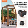 image:imageVEVOR Pergola Bracket Kit 6x6 8pcs 4pcs 3Way4pcs Base Heavy Duty Corner Bracket Woodworks DIY Post Base Kit Easy Installation Wooden Beams for Gazebos Patio Pergolas Log Cabin OutdoorBlack