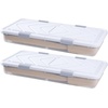 image:imageVEVOR Under Bed Storage with Wheels 398 x 201 x 59 inch Underbed Containers Underbed Shoes Organizer with Lid amp Gray Latch Rolling Under the Bed Storage Bins for Clothes Shoes Blankets 2 Pack