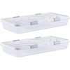 image:imageVEVOR Under Bed Storage with Wheels 398 x 201 x 59 inch Underbed Containers Underbed Shoes Organizer with Lid amp Gray Latch Rolling Under the Bed Storage Bins for Clothes Shoes Blankets 2 Pack